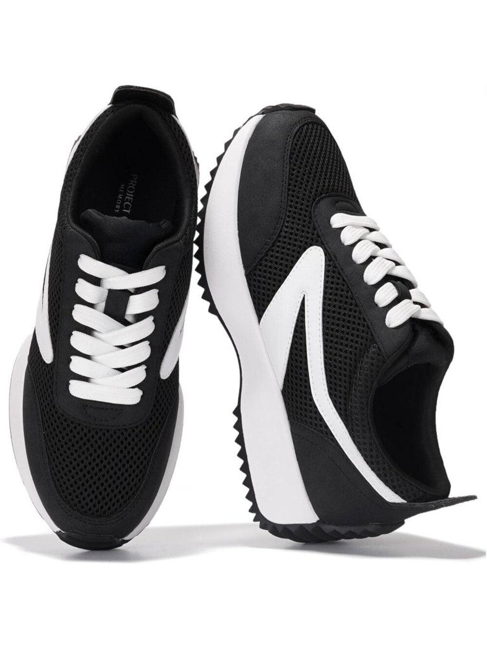 Women's Serena-black Memory Foam Insole Lightweight Closed Toe Lace Up Sneaker